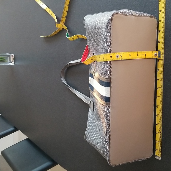 nwot Tory Burch Large Gemini Link Canvas Zip Top Tote, Gray Heron / 997 - Picture 12 of 14